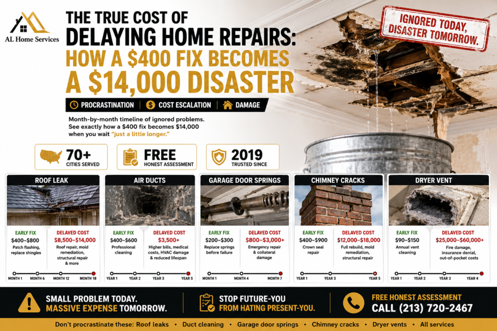 The True Cost of Delaying Home Repairs: How a $400 Fix Becomes a $14,000 Disaster